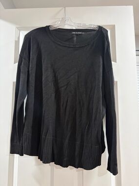 Cable & Gauge Black Crewneck Long-Sleeve Sweater